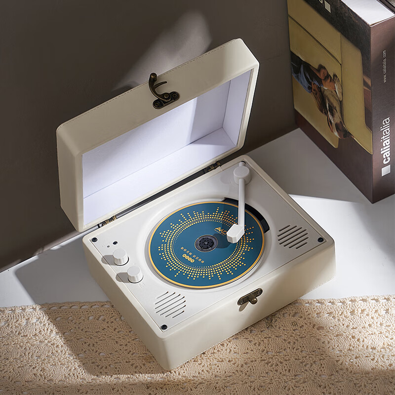 YEARS STAY time and years all-in-one CD player audiophile album player retro CD player record player desktop Bluetooth audio speaker cd player birthday gift blue SG1988