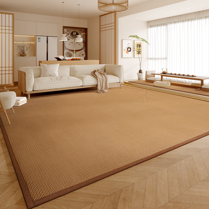 Xinglianxin Bamboo Mat 2026 New Summer Living Room Floor Mat Tatami Thickened Bamboo Carpet Home Bedroom Bay Window Mat Rattan-Qing Tan For customization, please contact customer service