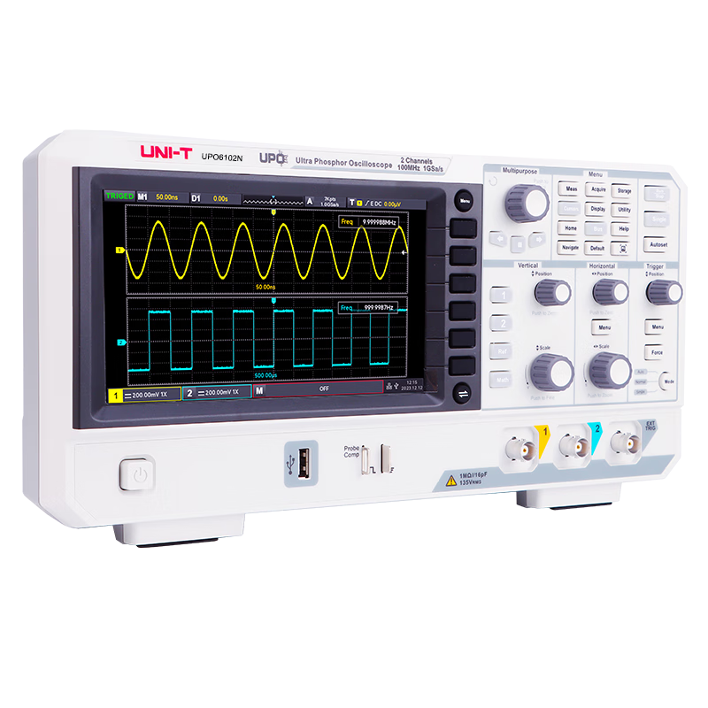 Unilever Industrial Products UPO6102N digital fluorescence oscilloscope high-precision digital oscilloscope dual-channel 100M bandwidth