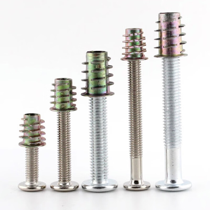 Ye Yu M6M8 cross chamfered screw nut set combination hardware furniture bed screw accessories trapezoidal internal and external tooth nuts M8*31 8 sets