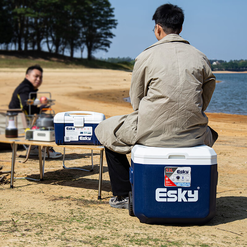 ESKY vehicle-mounted insulated box, outdoor refrigerated box, large-capacity commercial stall food thermal box, camping picnic freezer 52L