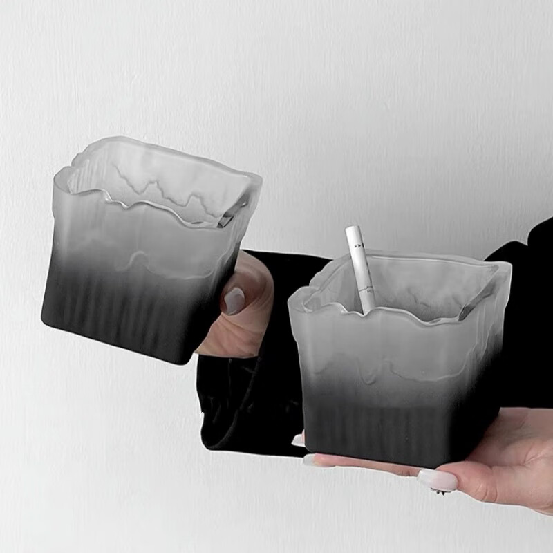 Youjia Liangpin Creative Glass Ashtray Office Hotel Home Ashtray Gray