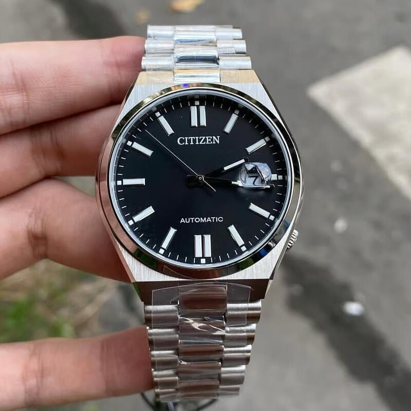 CITIZEN watch automatic mechanical men's watch business casual waterproof date display classic Valentine's Day gift recommendation NJ0150-81E black plate steel belt + second generation