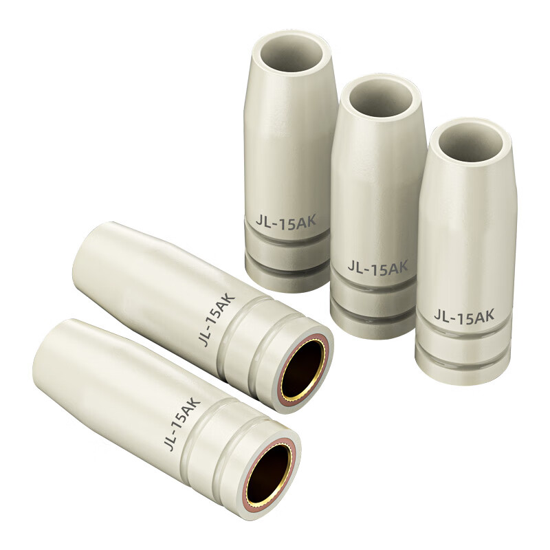 European-style secondary welding 15AK coated protective tip contact tip non-stick slag airless gas shielded welding gun accessories protective cover 15AK threaded white porcelain protective tip (1 piece)