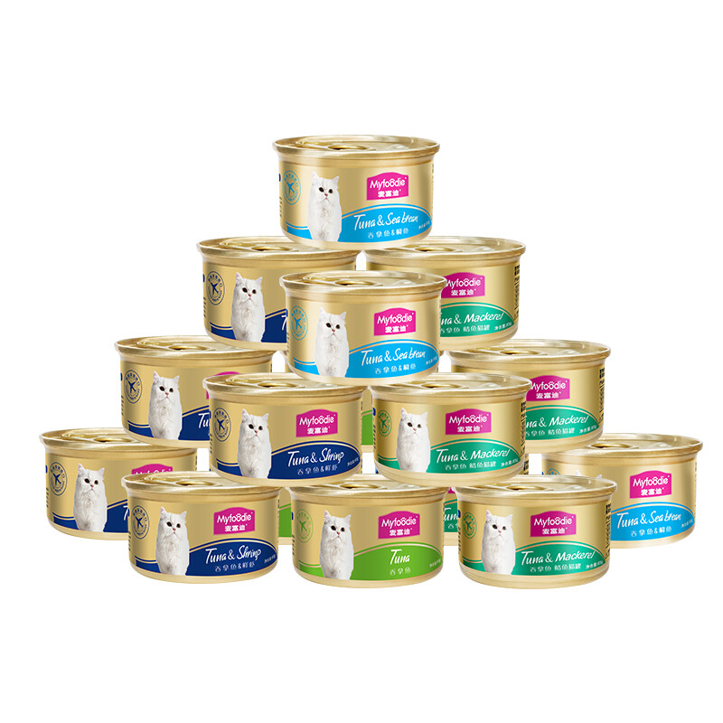 McFoody Cat Canned Juicy Cat Canned Cat Snacks for Adult and Young Cats Replenishing and Brightening Aspic Mixed Pack 85g*24 Cans