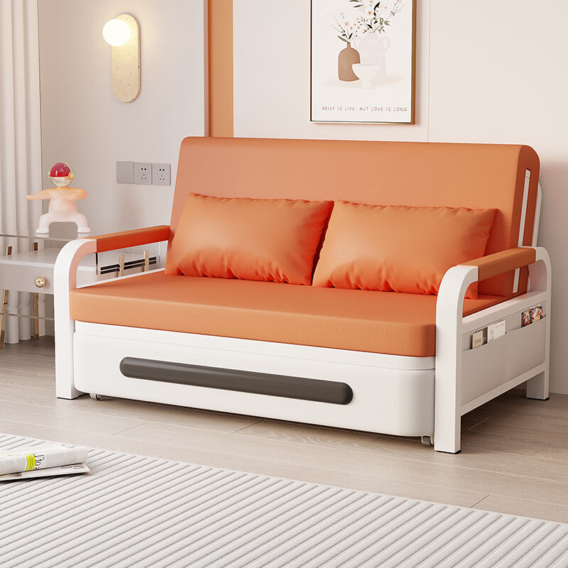 Kuizhu Ranyun folding sofa bed all in one dual use 2025 dual use small apartment retractable bed living room balcony multi-function bed new model 0.82m storage type +7CM sponge default space gray