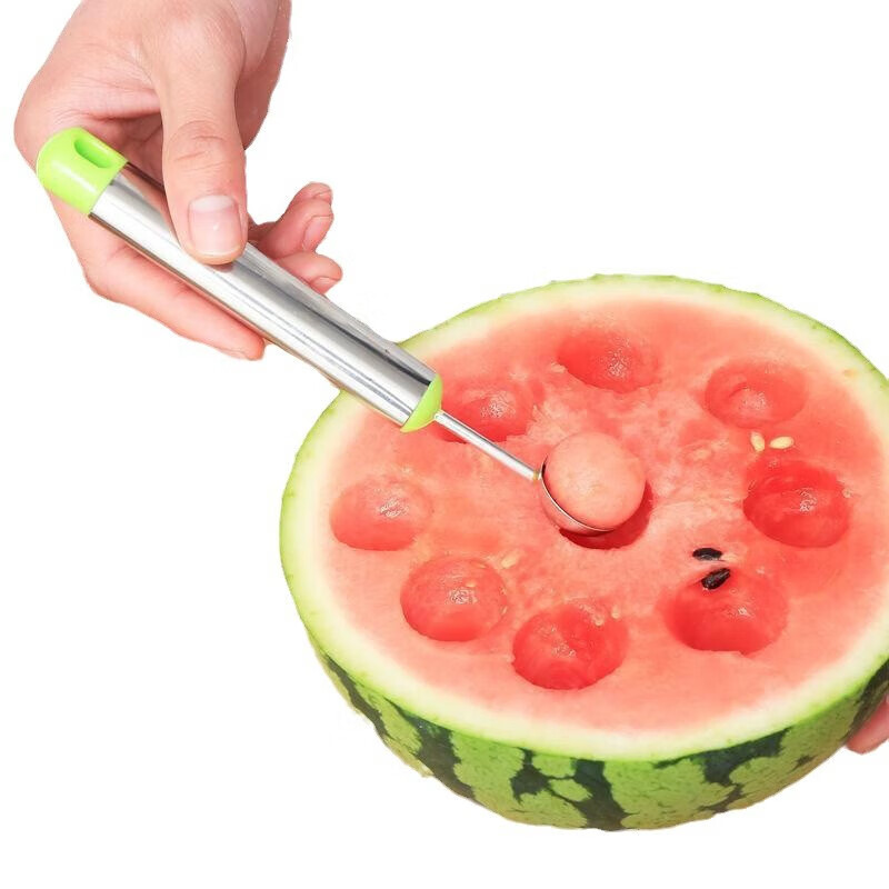 Rice harvesting fruit fork, stainless steel watermelon fruit cutter, ice cream ball scoop, multifunctional fruit scoop, carved ball scoop, carved knife