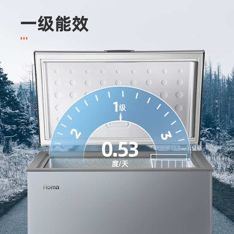 Homa 200 liter household quick freezing freezer refrigeration and freezing conversion - 30 degree deep freezing quick freezing first level energy efficiency frost reduction 80%