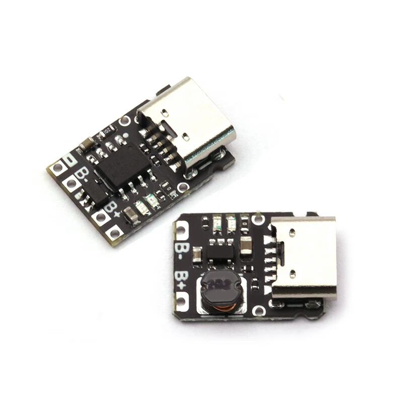 Dafuri 5V charging and discharging integrated module 3.7V 4.2V18650 lithium battery charging boost power board protection Type-c 4.35V black 4.35V single charging (1 piece)