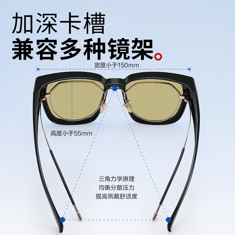 Pulais night vision glasses, myopia set, night driving, day and night sunglasses, color-changing polarized sunglasses, anti-glare