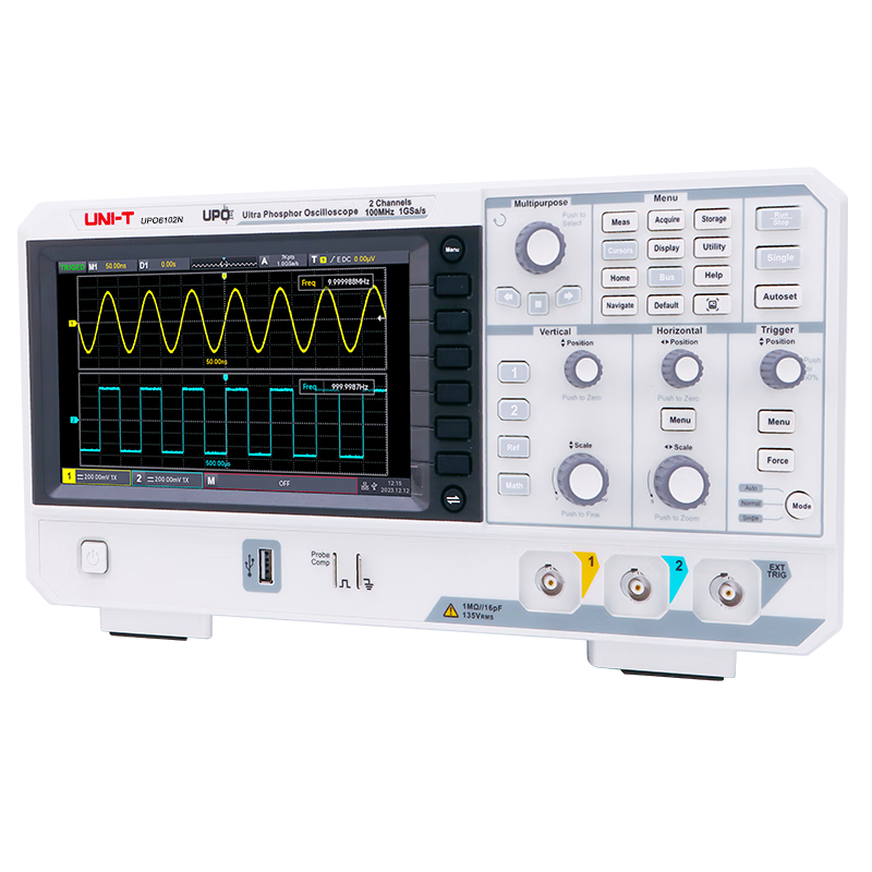 Unilever Industrial Products UPO6102N digital fluorescence oscilloscope high-precision digital oscilloscope dual-channel 100M bandwidth