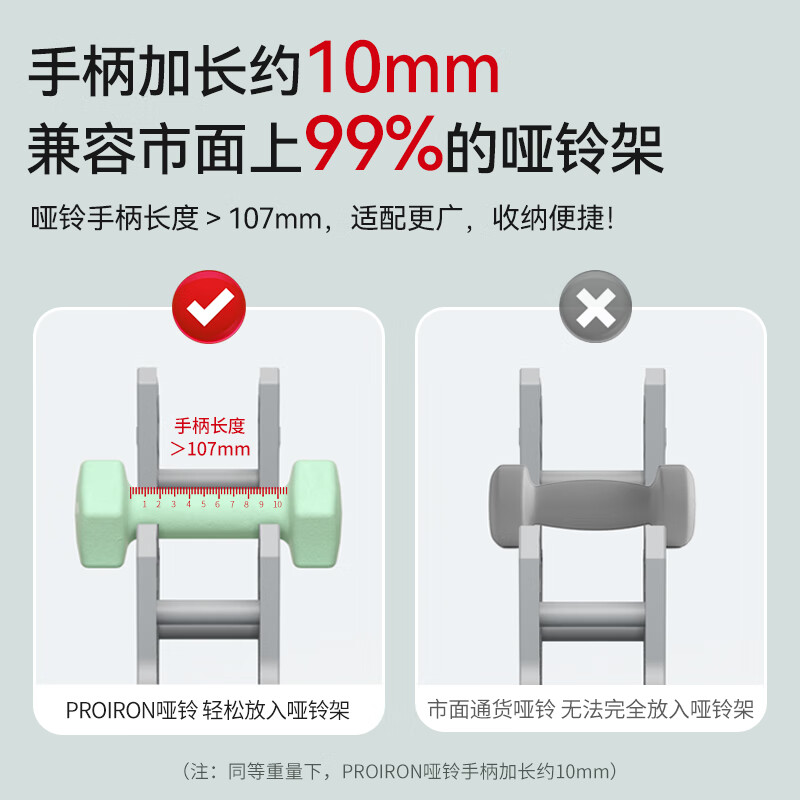 PROIRON Dumbbells Women's Home Children's Fitness Equipment Hexagonal Environmentally Friendly Pure Iron Small Dumbbells 2KG Pair