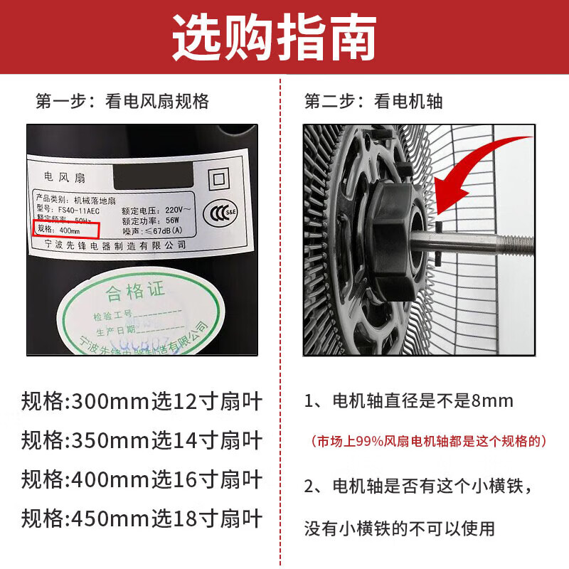 Haiyiduo electric fan blade thickened universal floor fan table fan wall fan fan accessories fan leaf electric fan blade 16 inches (400MM)