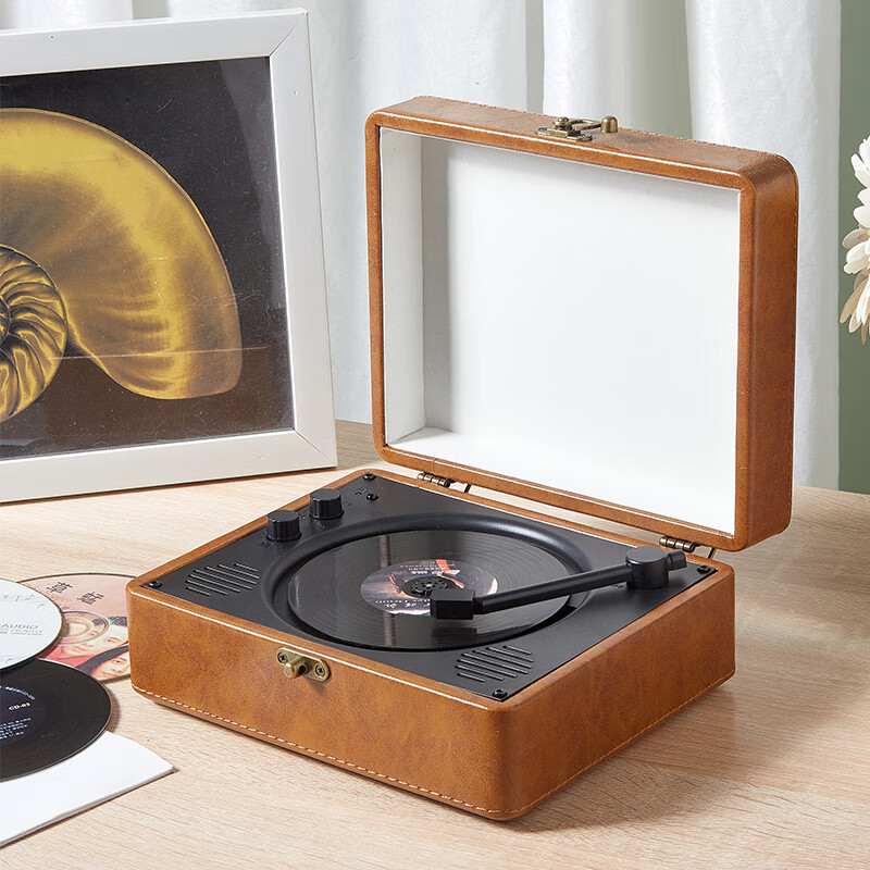 YEARS STAY time and years all-in-one CD player audiophile album player retro CD player record player desktop Bluetooth audio speaker cd player birthday gift blue SG1988