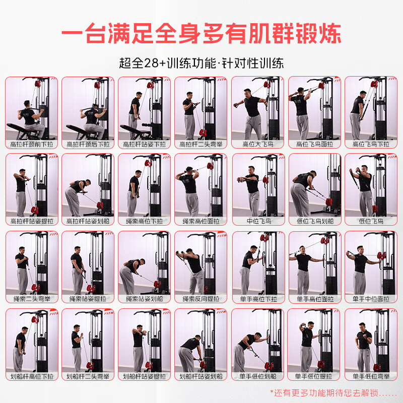 Junxia (JUNXIA) 898 Double Flying Bird Gantry Household Small Strength Fitness Multi-Function Comprehensive Trainer High and Low Pull Rowing