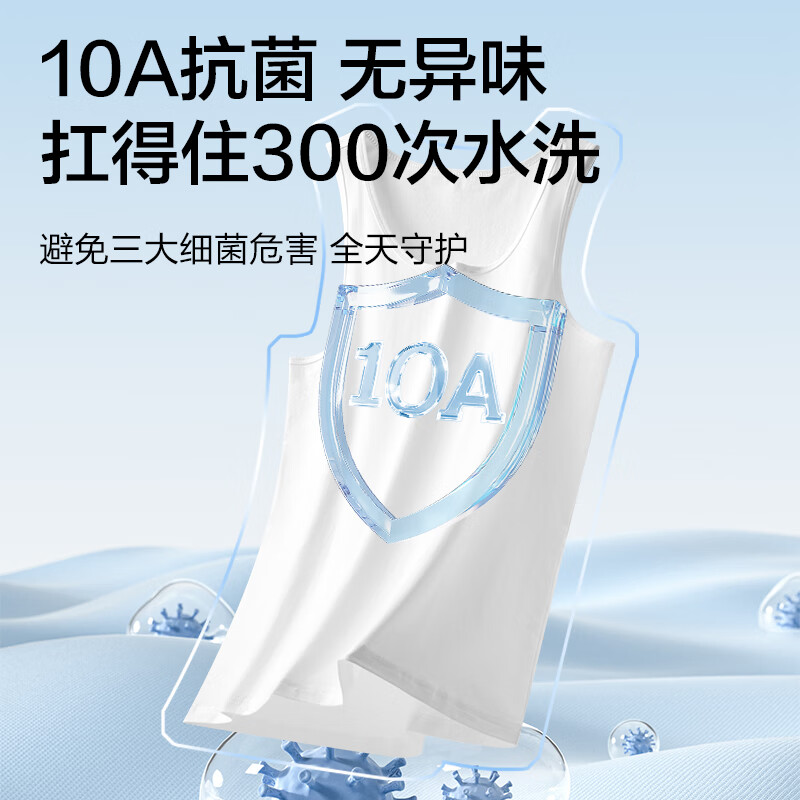 Jingshu cotton Jingdong's own brand cotton men's 10A antibacterial cotton sweat-absorbent breathable vest base layer white 2XL