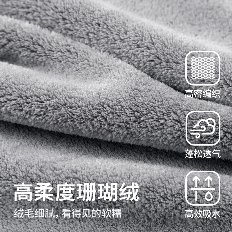 MUJI towels 7A grade antibacterial, strong water absorption, not easy to shed hair, men's thickening 2 pack, type A large face wash towel 115g/piece