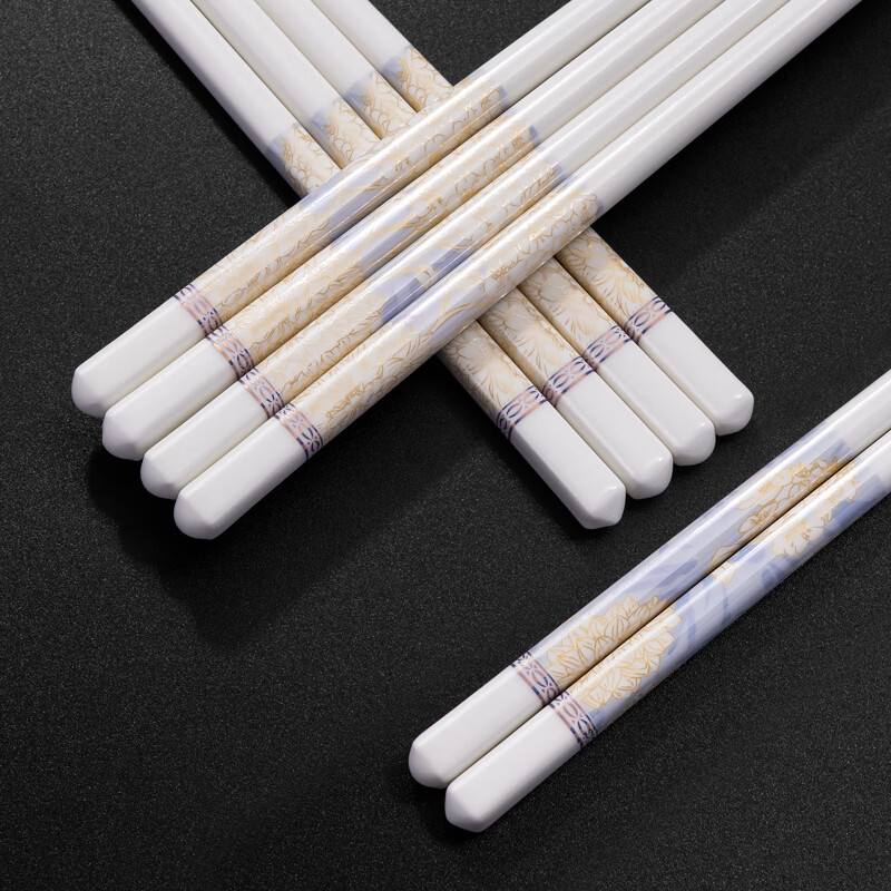 Thousand-Year-Old Ceramic Chopsticks High-end 99.9% Antibacterial Rate High Temperature Resistant Household Mildew-proof Hotel Tableware 10 Pairs kz0662