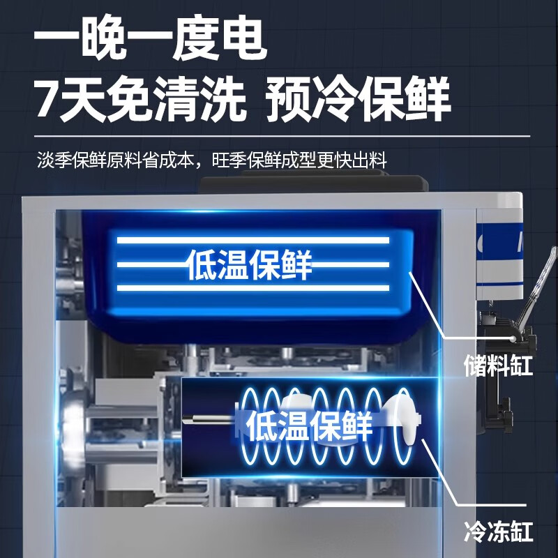 Taochule Ice Cream Machine Commercial Crispy Egg Cone Ice Cream Machine Ice Cream Machine Vertical Desktop Ice Cream Stand Sundae Crispy Cone Fully Automatic Internet Celebrity Ice Cream Machine 68 Orange Desktop | Make 6-8 Pieces | One-Click Cleaning