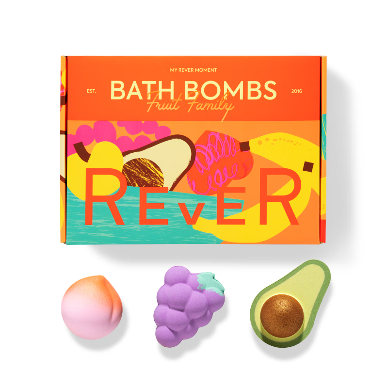 REVER turn bath bomb bath ball bath ball essential oil bubble bath ball gift for girls fruit gift box 3 pieces