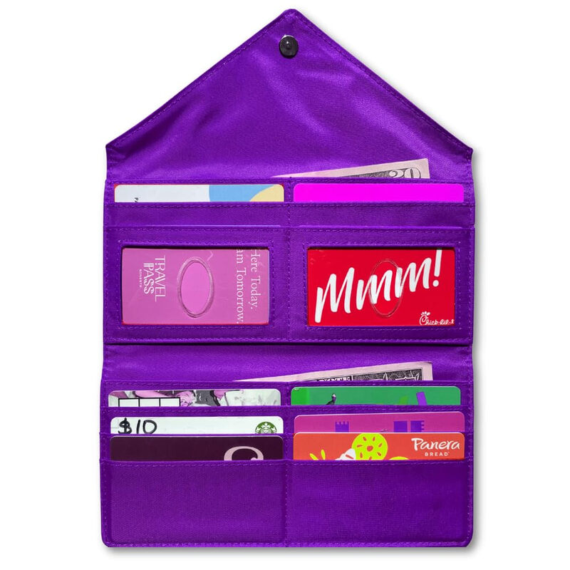 Big SkinnySkinny RFID Blocking Ultra-Slim Tri-Fold Checkbook Wallet, Purple, One Size Purple One Size