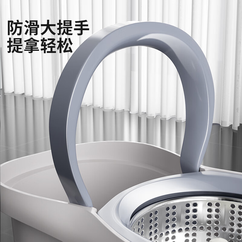 Baijiahaoshi spin mop 2 mops household one mop free hand wash 2025 lazy artifact spin dry bucket handle set