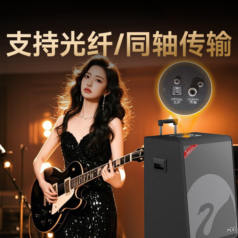 HiVi 15-inch high-end outdoor audio high-power square dance rod audio musical instrument speaker professional stage performance subwoofer dual microphone MY15