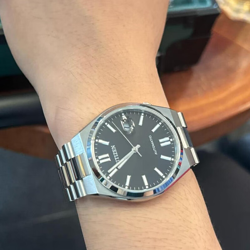 CITIZEN watch automatic mechanical men's watch business casual waterproof date display classic Valentine's Day gift recommendation NJ0150-81E black plate steel belt + second generation