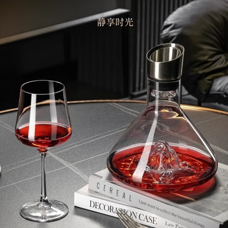 MARTIGUES red wine glass crystal light luxury home high-end new decanter set European wine stems moon shadow style 425ml 6 pieces