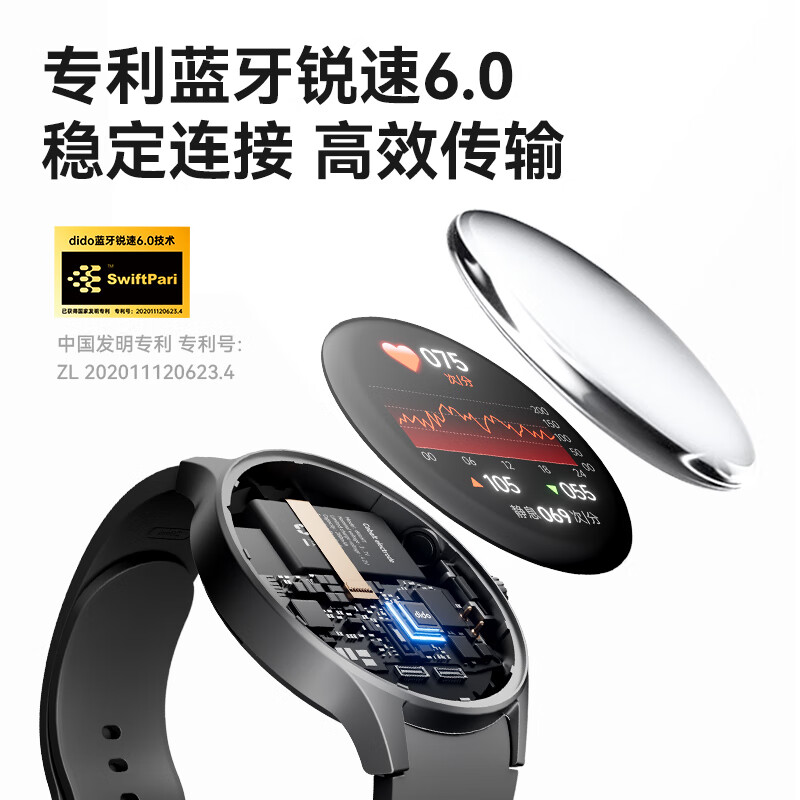 Dido Y22S Pro blood sugar and blood pressure smart watch ECG health research Bluetooth call body temperature blood oxygen heart rate monitor health management men and women sports middle-aged and elderly people