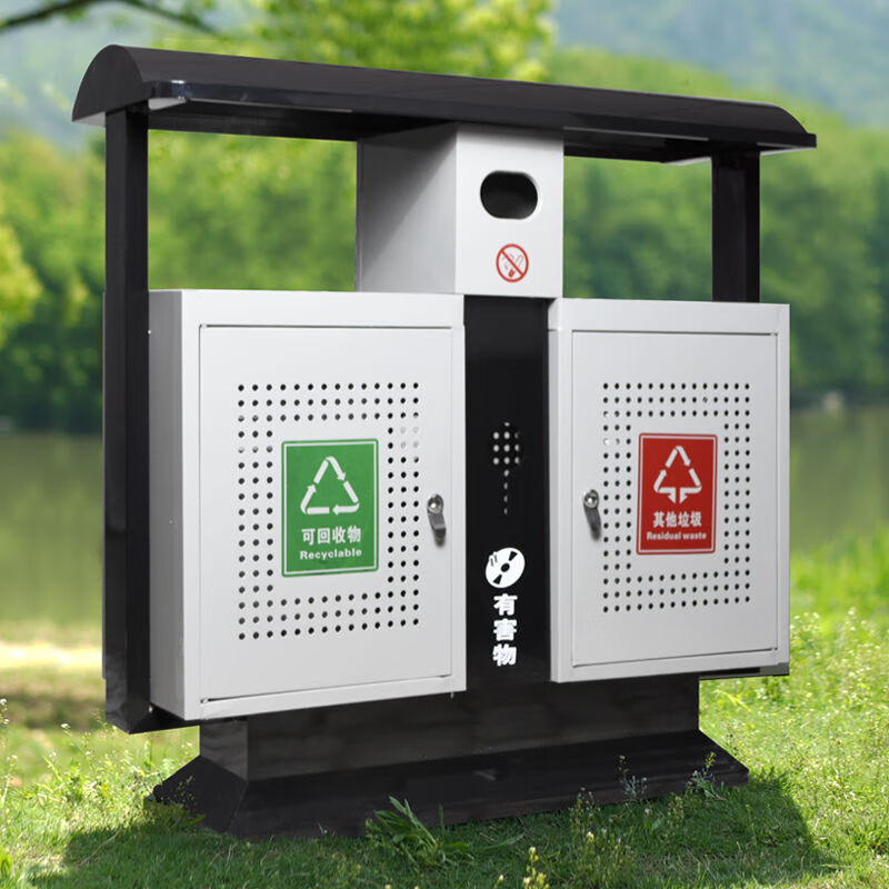 Outdoor trash can stainless steel peel box community scenic area outdoor galvanized sheet commercial trash can customized classification bucket 201 Beijing bucket stainless steel (transportation not included) The product does not include transportation + please contact customer service for customization