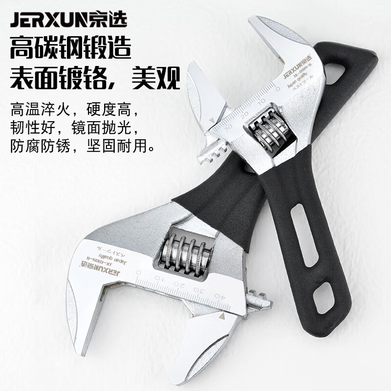 JERXUN adjustable wrench multi-functional flexible large opening live mouth flexible mechanical hand labor-saving multi-purpose quick pipe pliers tool