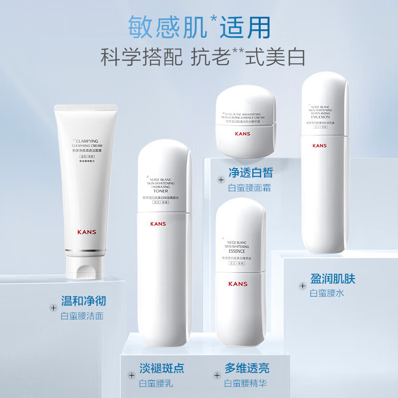 Han Shu (KanS) White Waist Set Water Cream Whitening Light Spot Remover Yellow Brightening Skin Care Products New Year’s Gift New Year’s Gift