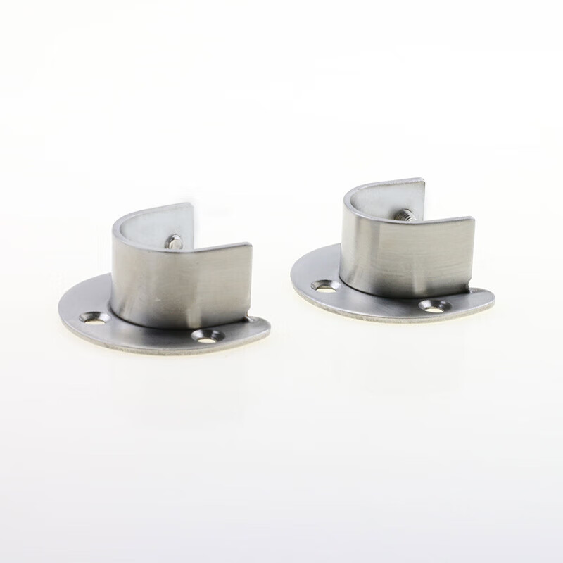 Masfor thickened stainless steel open flange seat clothes rail wardrobe clothes holder round tube seat clothes holder clothes rod seat * 1 pack 25mm (2 pcs) + 2 sets of mounting screws