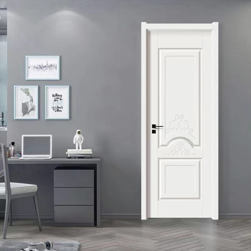 Composite solid wood door flat door home interior door room bedroom door set door painted ecological door mute steel wood steel wood door