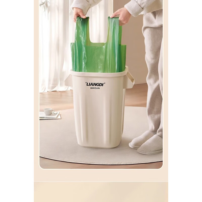 Garbage bag 55x60cm thickened large household portable black vest kitchen waste bag kitchen commercial large plastic bag 50 pieces black extra large 60*70 double-sided thick 2.4 silk