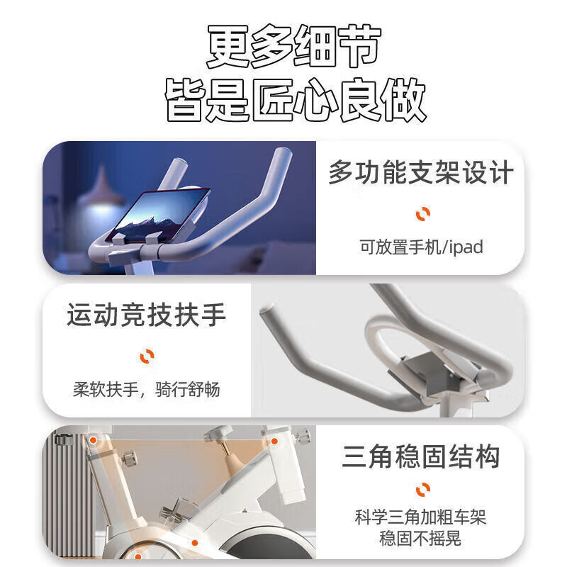 DZQ Spinning Bike Magnetic Control Exercise Bike Home Indoor Exercise Bike Home Silent Gym Exercise Equipment Pedal Upgraded Bold Frame + Bluetooth Game + Table