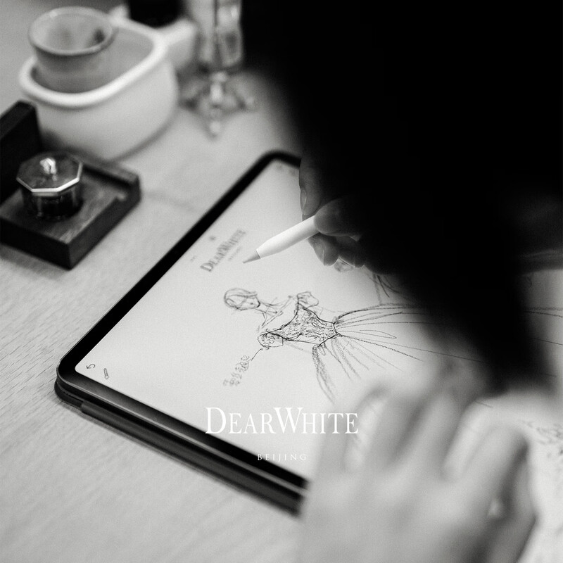 DEARWHITE Original <Instant Flower> Heavy Lace Wedding Dress Main Gown Bridal High-Level French Engagement Dress for Women Instant Flower丨Ready Stock M (170)