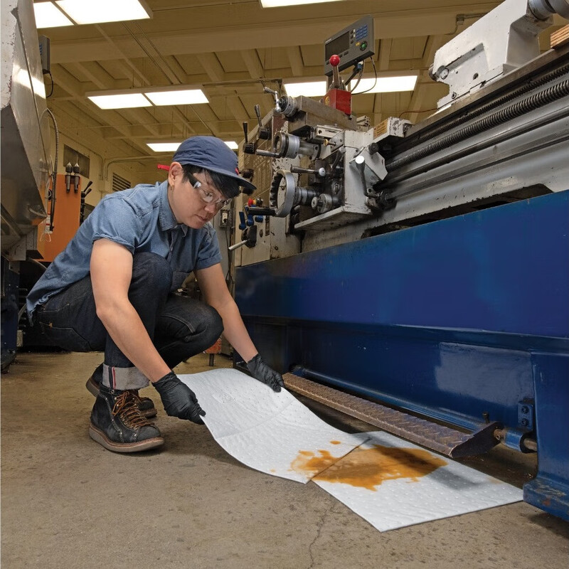 Nanxiang Seiko Oil-Absorbent Cotton Oil-Absorbent Felt Industrial Oil-Absorbent Cotton Liquid-Absorbent Cotton Composite Pressure Point 100% Polypropylene Material 100 pieces/box White (size 400x500x4mm)