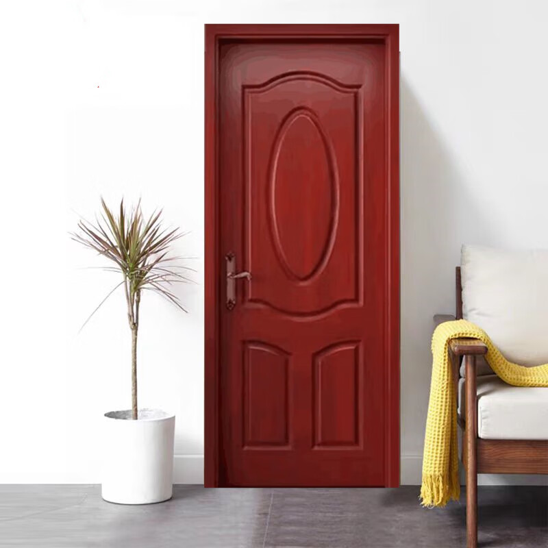 New Chinese style bedroom door oak solid wood door walnut wood door interior door paint door villa room door custom rubber wood solid wood paint door 1