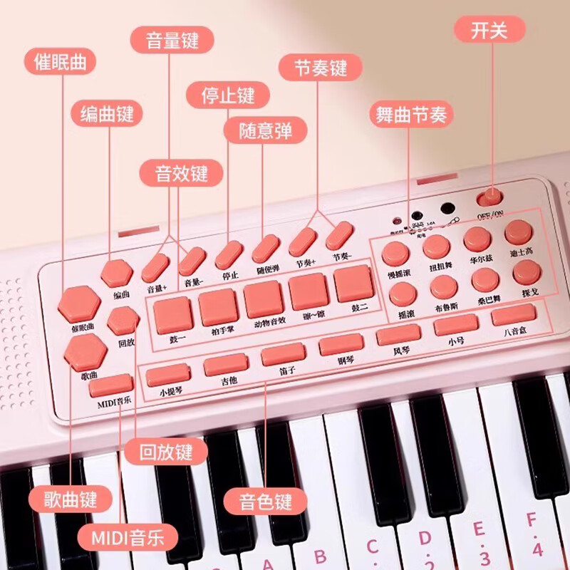 Ancient European children's electronic keyboard for beginners girl and boy home microphone playing 37-key small piano toy 3-15 New Year's gift