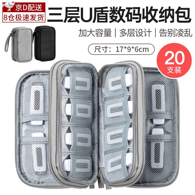 Wenzhi u shield storage bag company financial online banking shield business trip portable box cipher tax ukey organizing K treasure storage bag three layers\20 grid main picture style