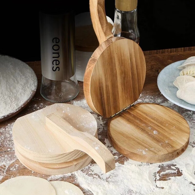 Meikejie solid wood handmade dumpling skin kitchen special skin press manual pressing dumpling skin artifact home original color 1 pack pressing the pie skin too fast