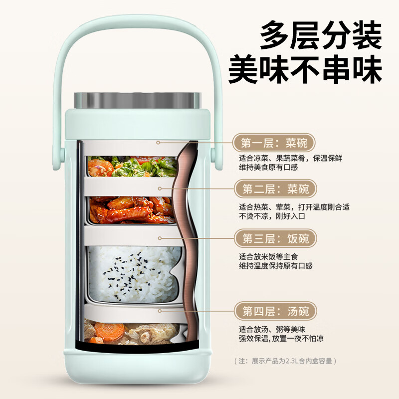 TAFUCO insulated lunch box 24 hours 316L stainless steel student lunch box multi-layered compartment office worker lunch box T0250