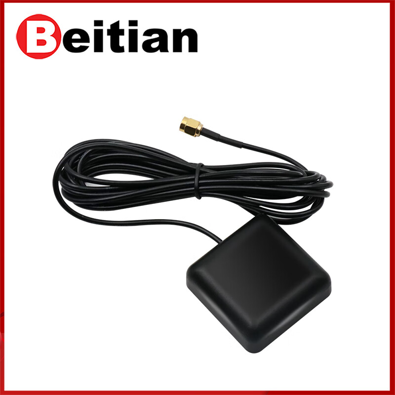Beitian external GNSS antenna ceramic magnetic piece 28dB high gain NEO-M8N Beidou GPS positioning BT-35A BT-35B bottom double-sided tape SMA-J connector cable length 3 meters