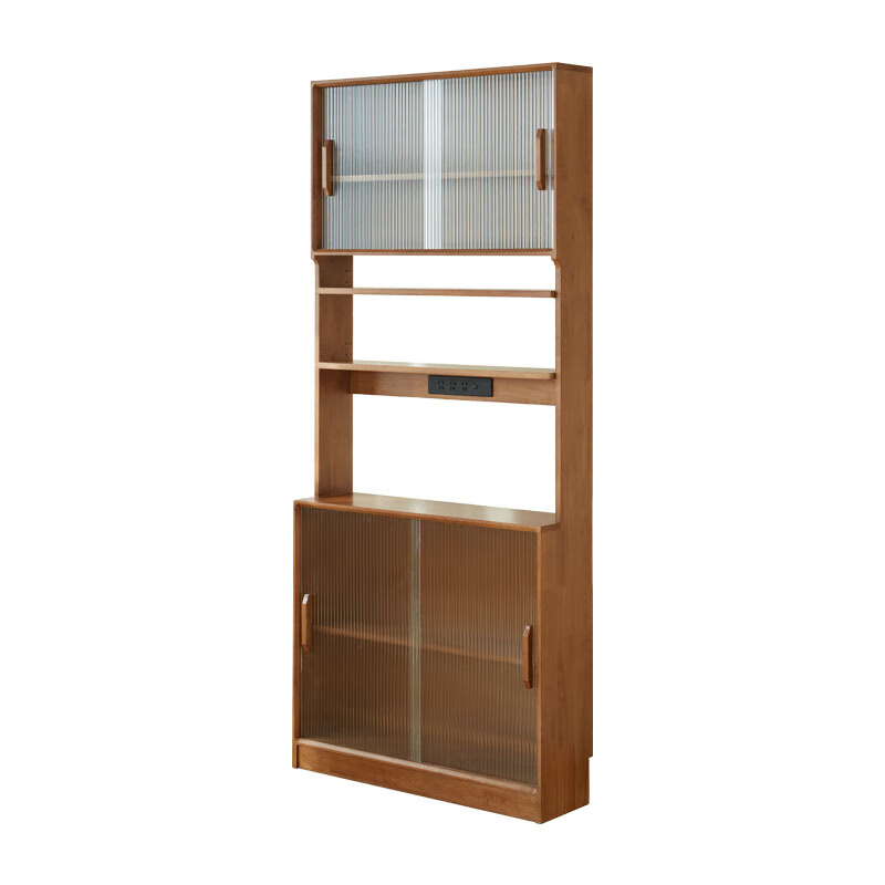 Xiangmuyu solid wood sideboard ultra-thin tea cabinet dining table storage locker restaurant high cabinet wall-mounted integrated storage cabinet