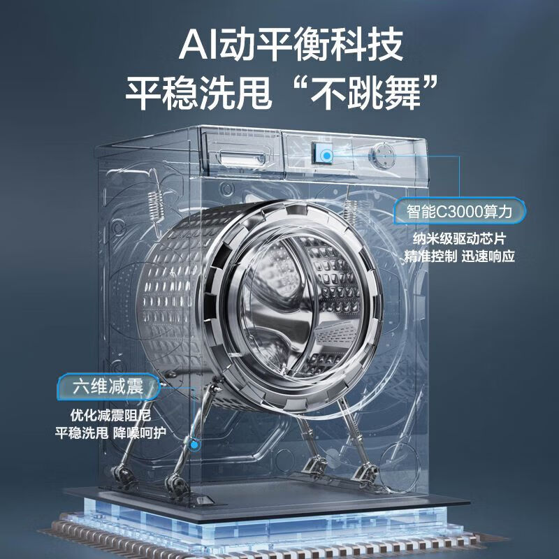 Haier drum washing machine 10KG fully automatic household large capacity one-level frequency conversion + ultra-thin + 1.1 high washing ratio + high temperature washing + double spray government subsidy XQG100-608H