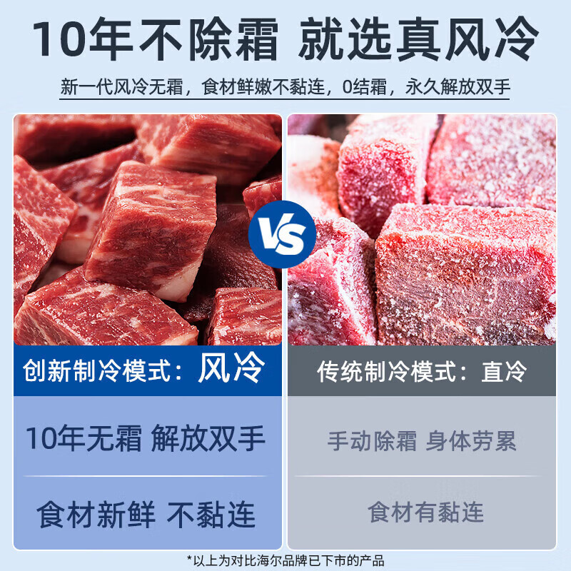 Haier Freezer Household Air-cooled Frost-free First-Class Energy Efficiency Freezer Small Freezer Small Commercial Large-Capacity Cryogenic Quick-Freezing Refrigerator Freezer Conversion Cabinet Low Temperature 480L -38 Degrees Air-cooled First-Class Energy Efficiency 480L