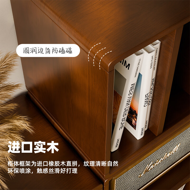 Jiayi solid wood bookcase combination cabinet floor-standing bookshelf free combination low cabinet TV cabinet grid cabinet home module storage cabinet