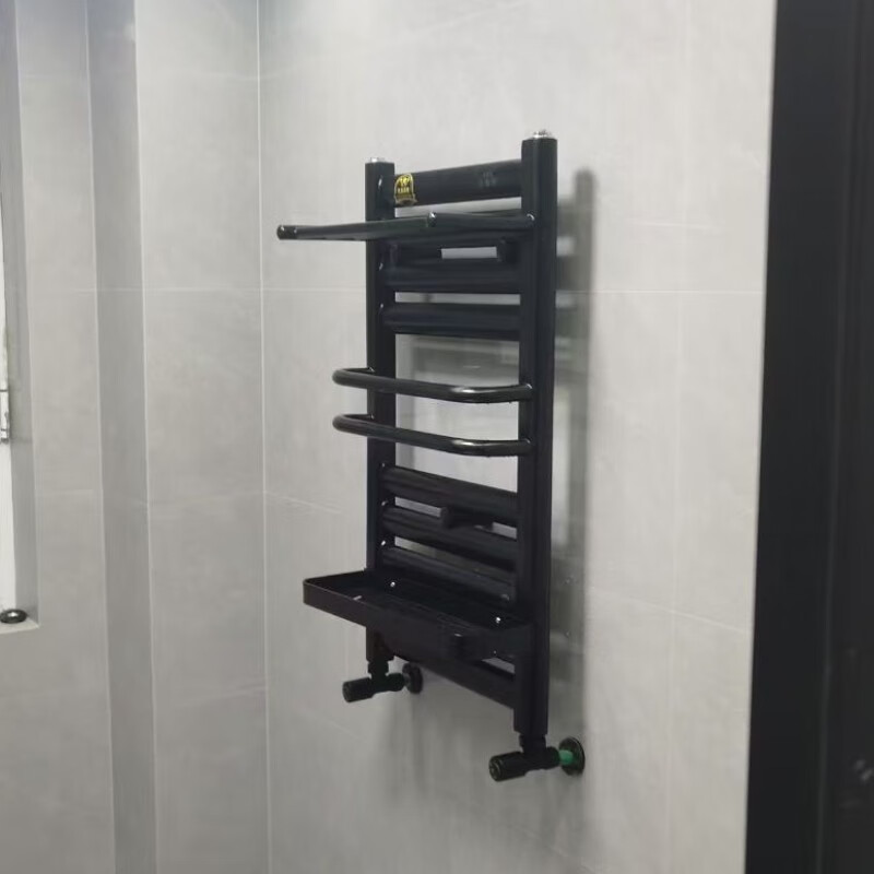 Wen Yijia customized small basket radiator for home wall-mounted central heating bathroom radiator bathroom towel storage matte black A steel (storage box + towel rack + wool 0.6m